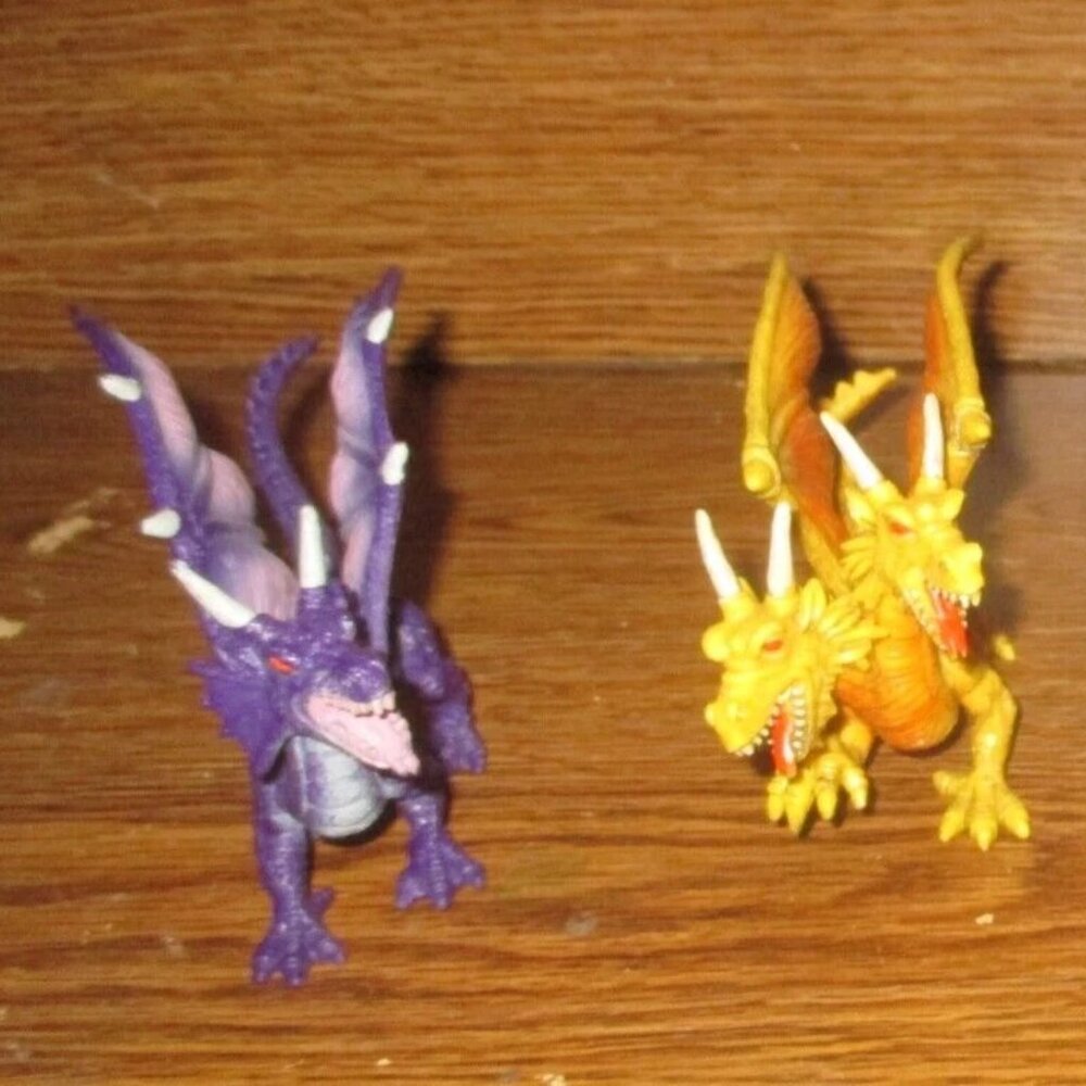 Lot of 4 Dragons/ Hydras Solid PVC Plastic Action Figure 6.5" 2243-P1/2/4/6